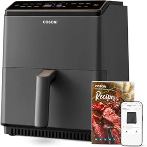 COSORI Friggitrice ad Aria, Air Fryer 6,4 Litri, Forno Elettrico, Doppia Resistenza, Connessione Wifi, 11 Funzioni Preimpostate, Libro&APP Ricette, 1700W, P585S Grigio Scuro