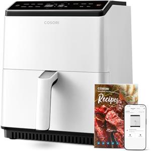 COSORI Friggitrice ad Aria, Air Fryer 6,4 Litri, Forno Elettrico, Doppia Resistenza, Connessione Wifi, 11 Funzioni Preimpostate, Libro&APP Ricette, 1700W, P585S Bianco