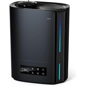 AROEVE Umidificatore Ambiente 6L, Diffusore di Oli Essenziali, Umidificatore a Ultrasuoni Top Fill per Bambini, Piante, Fino a 60 Ore di Autonomia, Controllo Umidità Intelligente, Silenzioso, Nero
