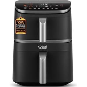 COSORI Turbo Tower Pro Friggitrice ad Aria 10,8L Doppio Cestello, Rivestimento Ceramico No PFAS, Cottura a 3 Livelli con Doppia Resistenza, 2630W, 7 Funzioni, 2 Motori DC, 50+ Ricette Online, DC112