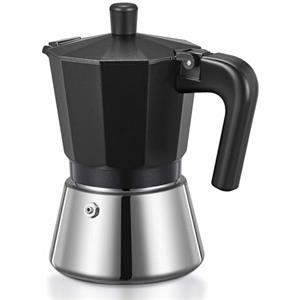 Yabano Caffettiera Italiana Moka Pot 6 Tazze Caffettiera Espresso per Piastra a Gas, Elettrico o Ceramica - Caffettiera Greca in Alluminio per Espresso, Cappuccino o Latte