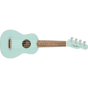 Fender Venice Ukulele Soprano, Daphne Blue, Tastiera in Noce, Design Leggero, Stile Classico, Include Lezioni Virtuali Gratuite