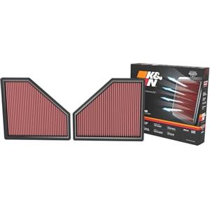 K&N Filtro Aria di ricambio compatibile con BMW M3 (G80) & M4 (G82) 2020- (Set di 2 pezzi) (33-3171)