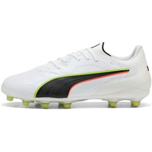 PUMA Scarpe da Calcio Unisex King 20 PRO FG/AG, Colore Bianco-Rosso Acceso-Giallo, Taglia 40, Puma Bianco Incandescente Rosso Giallo Alert, 42.5 EU