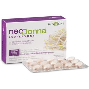 Bios Line Neodonna Isoflavoni - Integratore Alimentare con Isoflavoni di Soia, Cimicifuga, Vitamine e Minerali - 60 Compresse