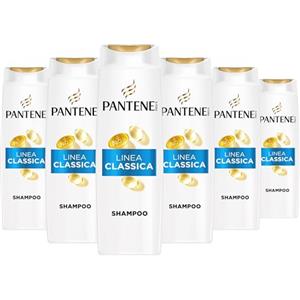 Pantene PRO-V Shampoo Linea Classica 6x300ml per Capelli Normali e Misti, Deterge Delicatamente e Protegge i Legami del Capello, Uso Quotidiano, Senza Olio Minerale e Coloranti, Active Nutri-Plex