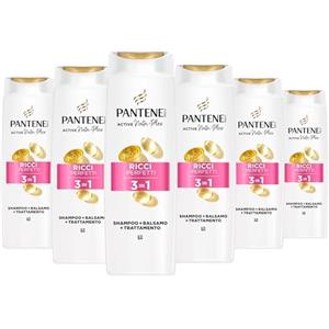 Pantene PRO-V Ricci Perfetti, Shampoo, Balsamo e Trattamento 3 in 6x300ml Ricci Crespi e Ribelli, Arricchisce i Capelli con Nutrienti, Senza Olio Minerale, Active Nutri-Plex