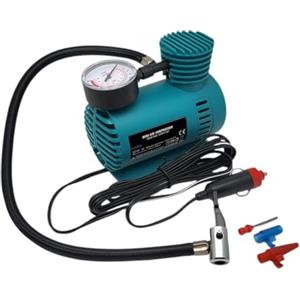 FAST WORLD SHOPPING Compressore Portatile Aria Compressa 12V, Mini Compressor Auto, Moto, Bici, Palloni, Pompa Elettrica con Manometro, Alimentazione Accendisigari, Gonfiaggio Rapido