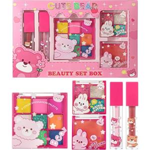 Generico Kit di Trucco da Viaggio - Set Trucco Viso Leggero Con Palette Ombretti Rossetto E Fard - Kit di per Adolescenti - per Viaggio di Lavoro, All'aperto, Scuola, Fidanzata, Moglie e Amica