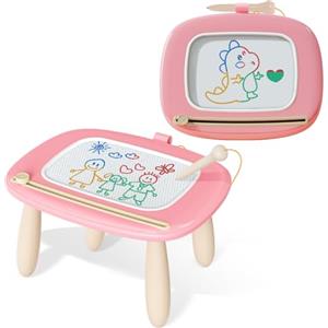 Kikidex Giocattolo per Bambini da 1 a 3 Anni,Lavagna Magnetica Bambini,Giocattolo per Bambine da 1 a 2 Anni,Lavagna Magica per dipingere,Giocattolo educativo per Bambini,Regalo di Compleanno-Rosa