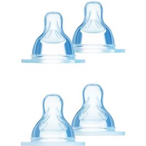 MAM Quadripack con 2 Tettarelle Misura 2 e 2 Tettarelle Misura 3 (Set da 4), Tettarella MAM piatta e simmetrica in morbido Silicone SkinSoft, Kit da 2 accessori neonato 2+ mesi per l'allattamento
