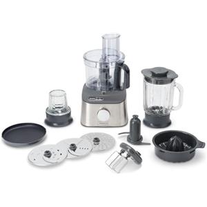 Kenwood Multipro Compact Plus FDM313SS Robot da cucina, Bilancia Digitale Integrata, Ciotola 1.2L, Tritatutto e Frullatore in Vetro, 3 Dischi in acciaio, sbattitore doppia frusta, Spremiagrumi