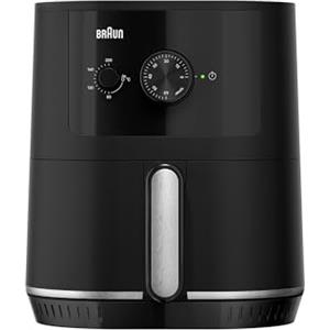 Braun MultiFry 3 HF3000 Friggitrice ad Aria da 4,3L, Forno ad Aria con Controllo della Temperatura 80-200°, Tecnologia RealAir, Timer 60', 12 Programmi Preimpostati, Controllo Touch, 1500W, Nero Opaco