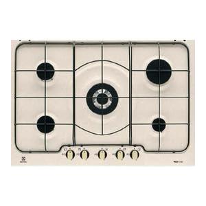 Electrolux Piano Cottura a Gas, Serie 300 RGG7253OON, Soft Line 75 cm, 5 Fuochi, Bruciatore Potente 4 kW, Accensione Integrata nella Manopola, Sicurezza Sicurgas, Superficie Liscia Facile da Pulire