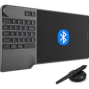 HUION Tavoletta Grafica Inspiroy Keydial KD200 Bluetooth 5.0, Tavolette Grafiche 8,9 x 5,6 pollici con Tastiera, Controller Quadrante e 23+5 Tasti, Tavola Grafica a Ricarica Rapida