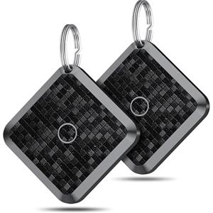 Lekaby Smart Tracker Tag 2 pezzi, localizzatore di chiavi nero, compatibile con la funzione " Dov'è" di Apple (solo iOS) Smart Tracker per chiavi/bagagli/zaini Resistenza all'acqua IP67 Batteria sostituibile