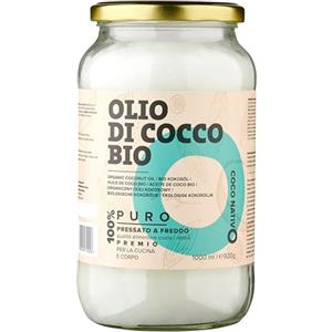 CocoNativo Biologico Extra Vergine Olio di Cocco, 1000 ml, Ideale per Capelli, Corpo e Uso Alimentare