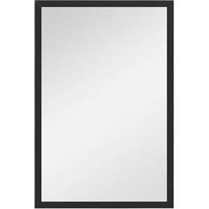 HOMCOM Specchio Rettangolare da Parete con Ganci, Specchio per Soggiorno in Vetro e MDF, 40x60 cm, Nero