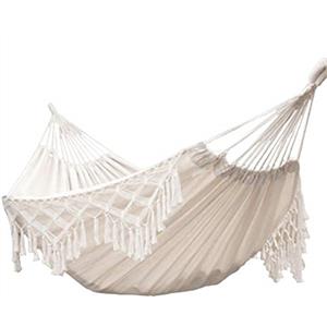 KEREITH Amaca doppia in cotone con frange per appendere in spiaggia o in cortile giardino esterno amaca Brasiliana Extra Large Handmade Boho macramè amaca da giardino sospesa 240x150cm (240 kg di carico)