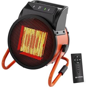 AAOBOSI Termoventilatore in ceramica con termostato, 2000 W, riscaldatore elettrico con telecomando, 4 livelli di riscaldamento, riscaldamento rapido per esterni, adatto per cortili, serre e officine