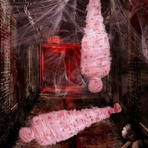 Forbabe 2 set di accessori di scena per Halloween, decorazione spaventosa, per Halloween, cadavere, con 150 cm, gonfiabile, per bambola gonfiabile, a grandezza naturale, per ragnatela, ragnatela