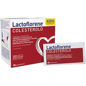 Montefarmaco Lactoflorene Colesterolo - Integratore di Fermenti Lattici e Riso Rosso - 20 Bustine