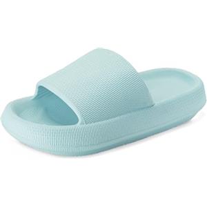 Misolin Ciabatte Donna Estive Nuvola Pantofole Uomo Doccia Sandali Comode Piscina Spiaggia Antisudore Slide Antiscivolo Scarpe da casa Interni ed Esterni,Blu Chiaro 40/41 EU