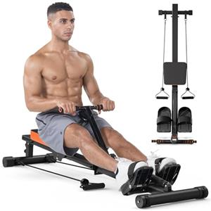 Dskeuzeew Vogatore Pieghevole per Casa e Fitness, Allenamento Cardio e Forza, Display LCD, Capacità 120 kg