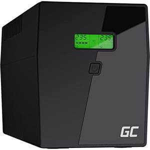 Green Cell Gruppo di continuità UPS Potenza 2000VA (1200W) 230V Alimentatore protezione da sovratensioni line interactive AVR USB/RJ45 4X Schuko IEC Uscite con Display LCD