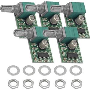 AZDelivery 5 x PAM8403 mini amplificatore stereo digitale 2x 3 Watt DC 5V scheda amplificatore di potenza con potenziometro per fai da te altoparlanti e cuffie incluso E-Book