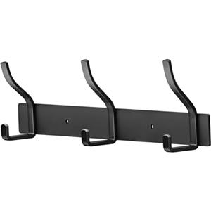 ZUIMENG Appendiabiti da Parete, Attaccapanni da Muro in Acciaio Inossidabile, Appendiabiti da Muro per Ingresso, Cameretta e Bagno (Nero, 3 Gancio 1Pc)