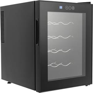 panfudongk Frigorifero per vino, piccolo autoportante, 48 l, per 20 bottiglie, frigorifero per vino, a 2 zone, trasparente, sottile, con display a LED, per vino, ufficio o casa