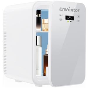 Enventor Frigorifero Piccolo 10L (Bianco), Mini Frigo da camera con Raffreddamento e Riscaldamento, 12V/220V, Display LCD, Frigorifero Portatile per Auto, Cosmetici, Bevande, Frutta