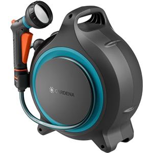 Gardena Avvolgitubo Portatile Movematic Avvolgitubo: Compatto e facile da trasportare, Avvolgimento automatico del tubo, Salvaspazio, Ideale per irrigazioni a corto raggio, Pronto all'uso (18690-20)