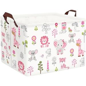 Clastyle Cesto Biancheria Sporca Animali Cesta Giochi Bambini Pieghevole | 36L Cestino Portaoggetti per Giocattoli Vestiti, Portabiancheria Salvaspazio Pieghevole, Scatola Porta Oggetti Impermeabile