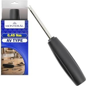 MONTERAL Dinamometrica Chiave Smonta Valvole Pneumatico con Coppia di 0,45 Nm - Chiave per Valvole Pneumatici Auto di Tipo AV - Tasto è Adatta per Valve Moto e Valvola Bici