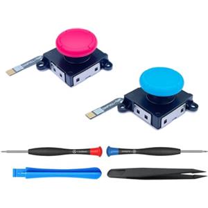 ElecGear 2x TMR Anti-Drift Joystick di Ricambio per Joy-Con, Compatibile con Nintendo Switch 2017 LCD, 2019 Lite & 2021 OLED - Incluso Kit di Riparazione