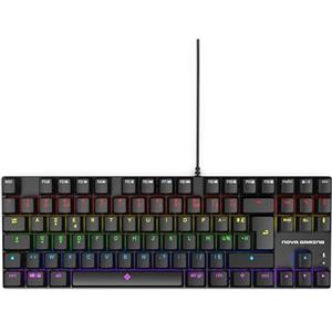 Nova Gaming SCULPTOR - Tastiera Gaming Meccanica TKL cablata USB - Tastiera Gamer, retroilluminazione RGB, 84 tasti di cui 25 anti-ghosting, AZERTY francese - Compatibile con PC Gaming, Windows e