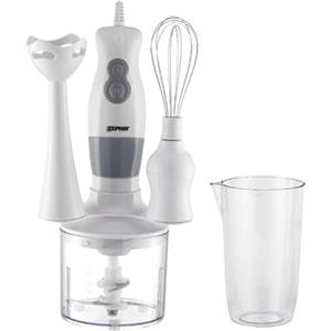 Zephir, Frullatore Multifuzione con Accessori, 300W, Frulla, Miscela, Monta e Trita, Frullatore ad Immersione, Frusta per Montare, Contenitore Tritatutto da 0.75L, 4 Lame in Acciaio Inox