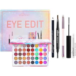 Elitecran Tutto in Uno Trucchi Set per Occhi, 40 Colori Palette di Ombretti con Mascara Matita per Eyeliner Sopracciglia Pennelli, Set Regalo Trucco Occhi Completo, Make Up Tavolozza Kit per Donne Cosmetico