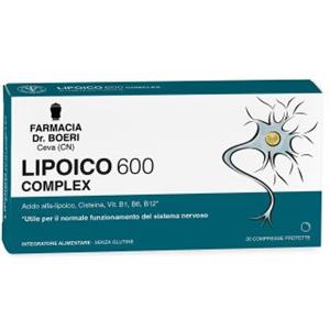 Unifarco Lipoico 600 Complex - Integratore con Acido Alfa-lipoico, Cisteina e Vitamine B per il Sistema Nervoso - 30 Compresse