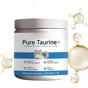 Generico Taurina pura per gatti | Integratore in polvere taurina 200g | La polvere taurinas gatti protegge cuore gli occhi funzione immunitaria | Cani Gattis Integratori Mix-in Alimenti Umidi o Secchi