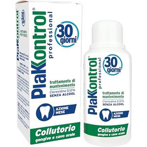 Plakkontrol® collutorio 30 giorni, con clorexidina, senza alcool, per gengive e cavo orale - 1 pz, 250 ml - peso confezione: ℮ 310 g