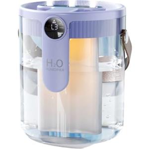 Lecreatekit Umidificatore portatile senza fili, umidificatore regolabile, uscita a tre spruzzi, con batteria ricaricabile, funzionamento silenzioso per casa e ufficio (viola)