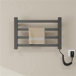 QJHSSM Scaldasalviette Termoarredo Elettrico da Bagno da Parete, Radiatore Elettrico Basso Consumo, Dimensioni 450x300 mm Sistemi di Sicurezza, Impermeabile IPX5-Grey