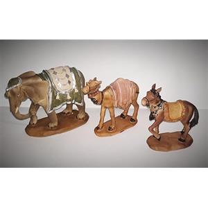 Generico Statuine per presepe Animali da 13 cm Cavallo Cammello Elefante in Resina Cavallo