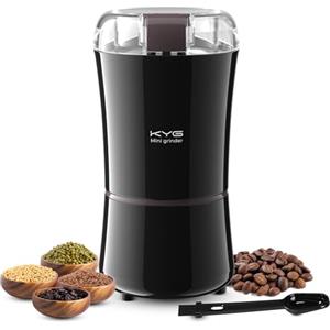 KYG Macinacaffè Elettrico 200W 50g con Lame in Acciaio Inox Macinino Inossidabile 304 Coffee Grinder per Chicchi di caffè Macina Spezie Semi Pepe Zucchero Sale