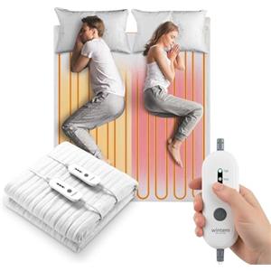 Wintem - Comfy+ Coprimaterasso Elettrico Matrimoniale 160x140cm - Scaldaletto con 4 Livelli di Temperatura - Coperta Elettrica Riscaldante in Poliestere - Timer 8h - Sicurezza Anti-Surriscaldamento
