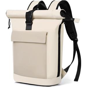 Lekeinchi Zaino Donna Uomo, Zaino Rolltop Impermeabile Uomo per 17" Laptop, Elegante Casual Backpack da Viaggio, Espandibile Backpack per la Scuola, per Università, Lavoro