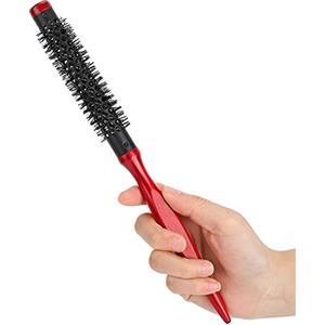 YUYTE Spazzola Rotonda, Rullo in Lana e Legno, Cilindrica in Alluminio Ceramico e Nylon, Massaggiante per Cuoio Capelluto, Capelli Lisci